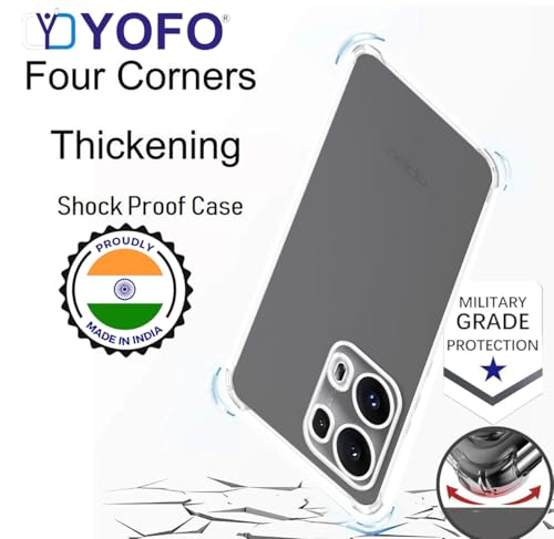 Image of YOFO Back Cover for Oppo Reno 13 (5G) Transparent Soft TPU Case with Shockproof Corners