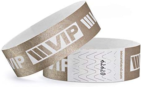 linie zwoPack of 100 Wristbands Tyvek® 19 mm - VIP New Design, Gold