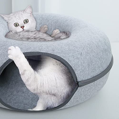 Cama de túnel de gato, cama de gato ninho de gato com design redondo, caverna de gato de túnel de ro