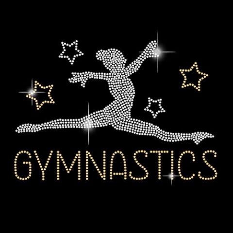 SUPERDANT Gymnastics Rhinestone Iron-On Transfer Cover