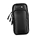 B Blesiya Multifuncional para Deportes al Aire Libre Running Brazo Brazalete Bolsa de teléfono móvil Gimnasio Brazalete Soporte Bolsa de muñeca Almacenamiento - Negro