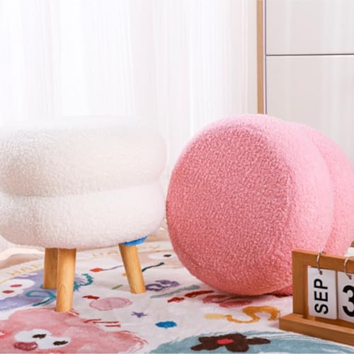 Tabouret en peluche rose double couche pour soulager les jambes lourdes - 6