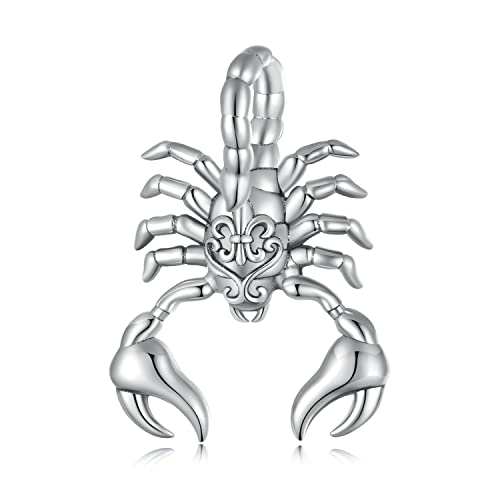 NewL Superbe pendentif en argent sterling 925 avec signe du zodiaque scorpion, Argent sterling