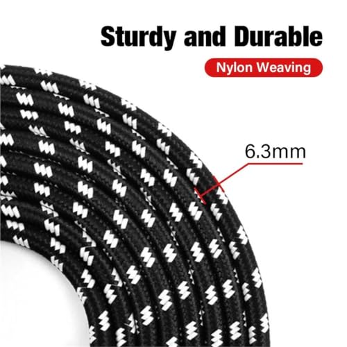 Cable de audio para guitarra de 6.35mm con conector de codo de 90 grados negro de 1m 5