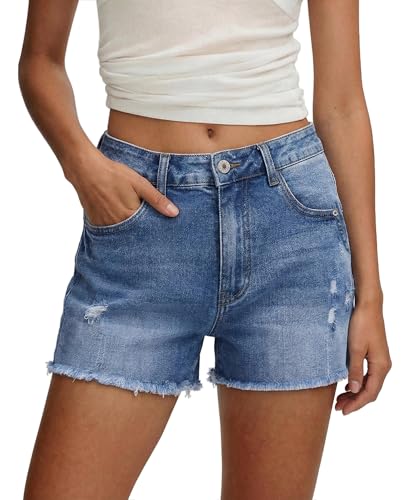 Image of MODARANI Denim Shorts for Women Distressed Jean Shorts Ripped Summer Hot Short