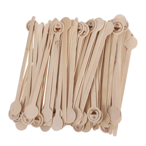 FUNOMOCYA 100 Pcs Disposable Wooden Stir Sticks Stir Bar for Coffee Tea Cocktails Stirrer for Bar