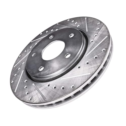Image of Detroit Axle - Front Brake Rotors for Subaru Outback Legacy Impreza Forester BRZ Saab 9-2X, Drilled & Slotted Disc Brake Rotors Replacement: 10.91 inch