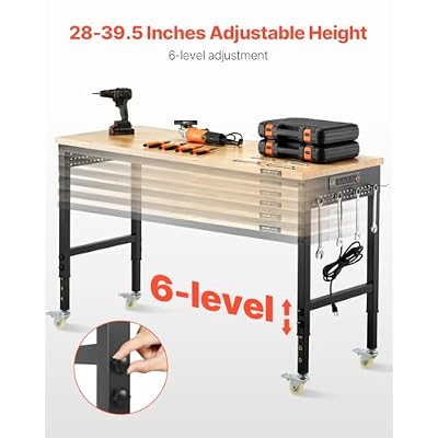 VEVOR Adjustable Workbench, 60 Inch Work Bench with Global | Ubuy