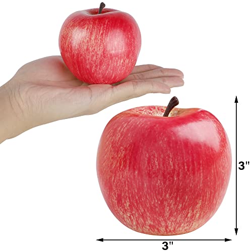 Cllayees Fake Fruit Artificial Apples, Set Of 6 Decorative Fruit Lifelike Faux Apples Realistic Fruits Apple Decorations For Kitchen, Realistic Fake Fruits Party Props Home Decor #TOP1