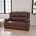 Flash Furniture Harmony Series Brown Leather Loveseat with Two Built-In Recliners