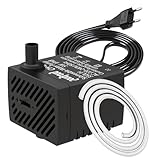 SongLong Ultra-Leise Springbrunnenpumpe 5W 350L/H, Teichwasserpumpe für Gart brunnen, Teich, Hydroponik-Anlagen
