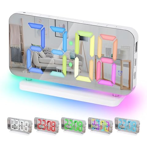 Sukeen 7.4" LED Digital Mirror Alarm Clock Cover