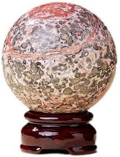 Crystal Leopard Agate Crystal Ball Stone Polished Crystal Crafts Home Office Desk Decoration Ornaments,Multi Colored,60~70mm