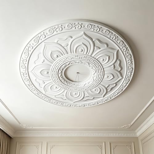 Panel decorativo para lámpara de techo idóneo para ocultar cables y cajas 4