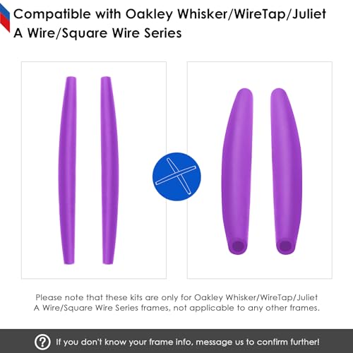 Image of BLAZERBUCK Replacement Temple Sleeves Ear Socks for Oakley Whisker /Juliet /A Wire Sunglass - Black + Purple