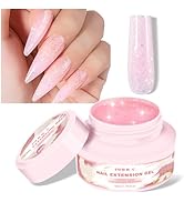 NXJ INFILILA Poly Gel, 50ml Builder Gel, Pink Nail Extension Gel, Soak Off UV LED Hard Gel for Na...