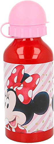 CM Set van aluminium waterfles voor kinderen en lunchbox met 3 vakken, voor meisjes, lekvrij, BPA-vrij, 400 ml (rood-min… - Afbeelding 4