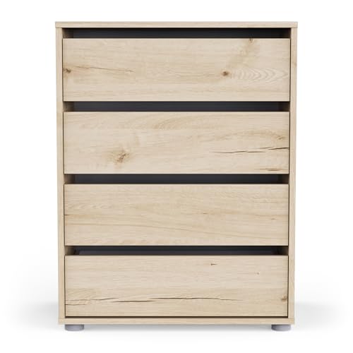 Box and beyond - Juego de 4 cajones - compacto y elegante - Almacenamiento práctico y moderno (60 x 76,3 x 39,6 cm)