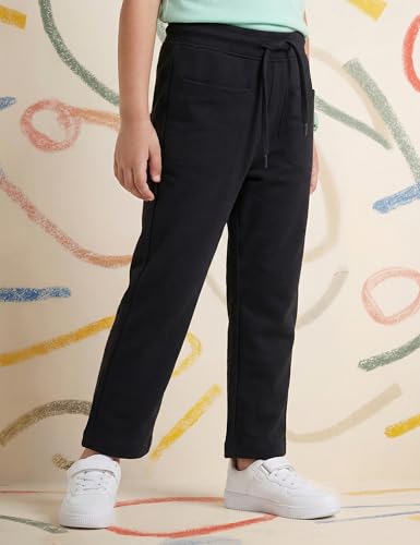 Image of Amazon Brand - Symbol Kids Girls Cotton Blend Straight Fit Track Pant