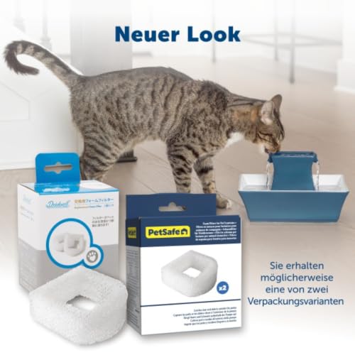 PetSafe Ersatz-Schaumfilter für Drinkwell Keramik- & Edelstahl-Trinkbrunnen 360, Hält Trinkwasser sauber für Katzen und Hunde, 2-Pack