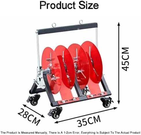 Heavy-Duty Wire Spool Rack on Wheels, Thickened Steel Pipe Cable Reel Holder, Portable Pay-Off Stand for Easy Mobility & Storage Solution