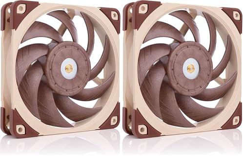 Noctua NF-A12x25 PWM, Ventilador Silencioso, 4 Pines (120 mm, Marrón) (Paquete de 2)