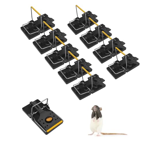 Jasjfasd 10 Pièces Mini Piege a Rat, Reutilisable Piege a Souris, Professionnel Sensible Tapetteà Souris Attrape, Tapetteà Plastique, Tapette, Convient pour...