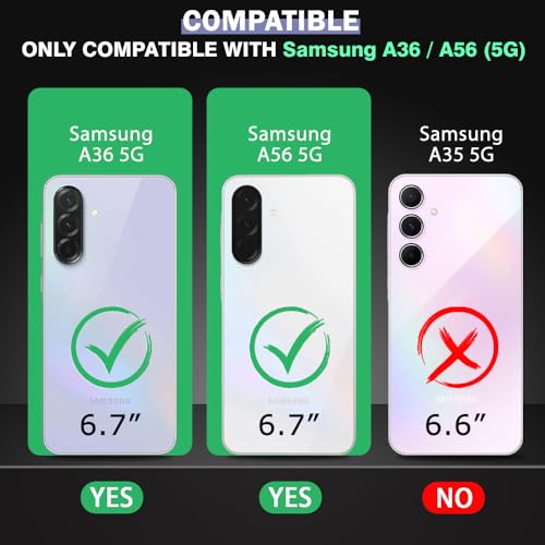 Image of TheGiftKart Tough Armor Bumper Back Case Cover for Samsung Galaxy A36 / A56 5G | Ring Holder & Kickstand in-Built | 360 Degree Protection Back Case Cover for Samsung A36 / A56 5G (PC & TPU, Black)
