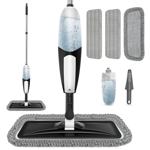 TRAV-ROUND Spray Mop for Floor Cleaning: Microfiber Wet Dry Mop for Hardwood Laminate Tile Wood...