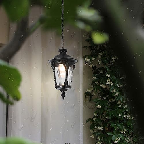 Iluminación exterior colgante E27 retro con lámpara de techo ajustable para patio 6