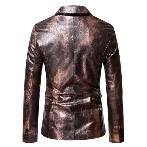 Maiyifu-GJ Men's Leopard Print Tuxedo Jacket Slim Fit Stylish Printed Party Blazer Luxury Floral Notched Lapel Sport Coats (Grey,Small)3