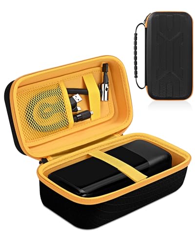 Tire Inflator Case for Airmoto/Skight/LOLSSA/Teffim/Hafuloky/Frarome/ILTIDE, Portable Carrying Air Compressor Case Compatible 120/150 / 180 PSI, Car Air Pump Storage Holder Box (black+orange)