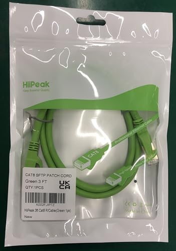 Cat 8 Ethernet Cable 0.25m, HiiPeak Cat8 Internet Cable 40Gbps 2000Mhz High-Speed Professional LAN Patch Network Cables with RJ45 Gold-Plated Connector, Compatible with Cat6/Cat6a/Cat7, Green (0.25 m) - Image 9