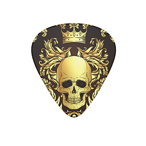 Lot de 12 médiators de guitare avec tête de mort dorée et couronne baroque noire pour guitare électrique, basse acoustique, cadeau idéal pour les amateurs de guitare acoustique - Les Beatles, Paul McCartney, John Lennon, RIngo Starr, George Harrison Lot de 12 médiators de guitare avec tête de mort dorée et couronne baroque noire pour guitare électrique, basse acoustique, cadeau idéal pour les amateurs de guitare acoustique