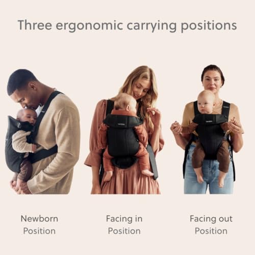 Image of BabyBjorn Baby Carrier Mini, Black, 3D Mesh | Newborn Carrier (7-15 lbs), Ergonomic, Easy-to-Use