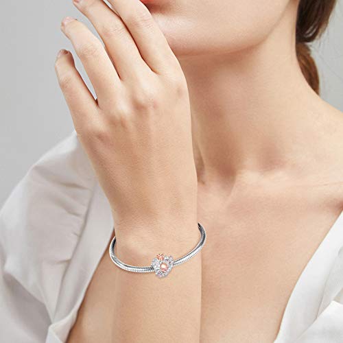 Image of GNOCE Skull Charm Bead Silver Pendant Dangle Charms fit Bracelet /Necklace Jewelry Gift for Women Men