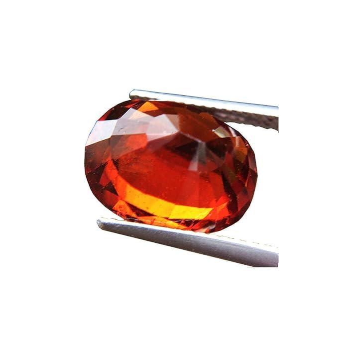 Hessonite de Ceylan gommée en pierre ovale pour rituel de méditation