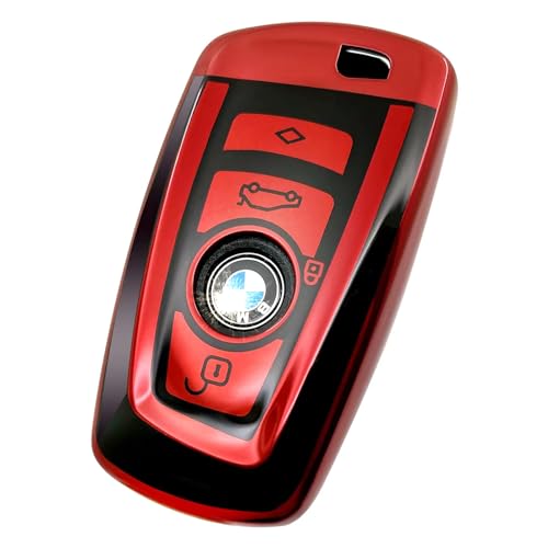 Image of Creativity For BMW X5 Key Fob Cover accessories (Red Key Case) | Advanced soft TPU key box is compatible with X1 X3 X4 X5 X6 1 2 4 5 6 7 M3 M5 M6 GT3 GT5 G30 F10 F15 F16 F20 key