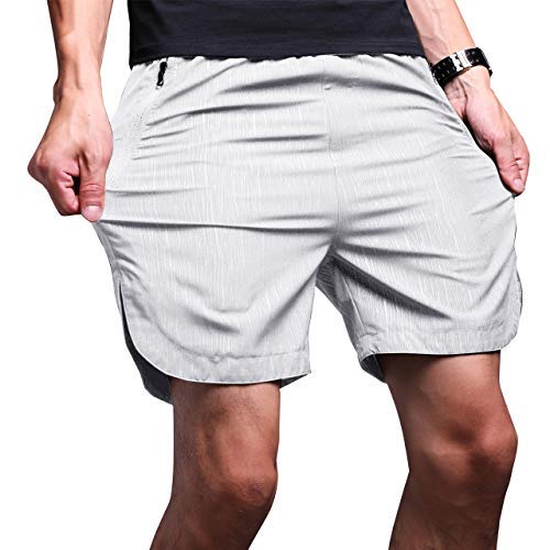 LTIFONE Mens Gym Quick Dry Shorts Workout Training Running Vertical Stripe Shorts