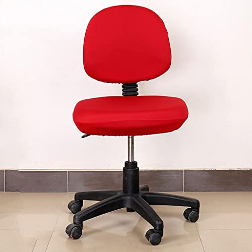 Miniatura 5 de Perfk 1 De Funda Para Silla De Oficina Con Estampado Elástico Para Ordenador, Funda Para Silla Giratoria De Escritorio Universal Lavable Extraíble, Rojo, Individual