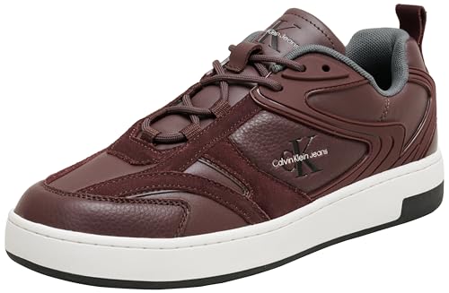 Calvin Klein Jeans Basket Cupsole Hybrid AUTHEN 2 YM0YM01111 - Zapatillas Deportivas para Hombre, Color Rojo (Chocolate Amargo/Blanco), 11 UK, Rojo Bitter Chocolate Blanco, 45 EU