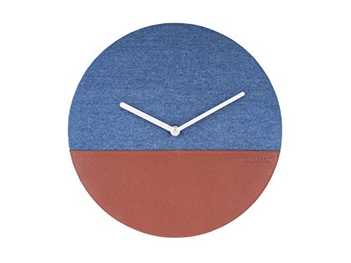 Karlsson KA5701BL wandklok, stof, blauw/bruin, eenheidsmaat