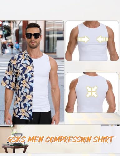 Mens Body Shaper Slimming Shirt Mens Compression Tank Top Shapewear Vest4