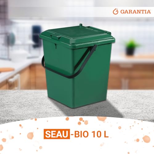 GARANTIA Seau Bio - 10 litres - Vert - Poubelle à Compost de Cuisine – vue 2