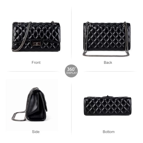 Image of Gladdon Quilted Crossbody Purse for Women Trendy Shoulder Bags | Stylish Shoulder Purse,Quilted Pattern,Structured bag,Chain Strap,Spacious Enough,Casual and Dressy Outfits,Any Occasion