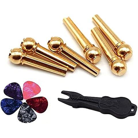 Alnicov Brass Guitar Bridge Pins Set Cover