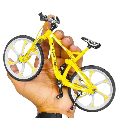 Image of VGRASSP 1:8 Scale Die Cast Racing Bicycle Toy for Kids - The Alloy Metal Off-Road Decorative Showpiece Realistic Design Bike Features Moveable and Rotating Handle, Wheels, Pedals (Multicolor)