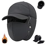 Genérico Unisex Windproof Warm Ear Protection Face Hat,Winter 3 in 1 Thermal Fur Lined Trapper Hat,Full Face Neck Cap with Ear Flap