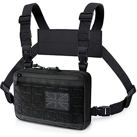 WYNEX Tactical Chest Rig Bag of Laser Cut Design, Molle Chest Pouch Utility Recon Kit Bag Tactical Combat Chest Pack Airsoft Front Chest Pouch Include Patch Cover