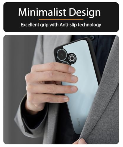 Image of WOW IMAGINE Shockproof Hybrid Back Cover for Mi Redmi 13 5G | Poco M6 Plus 5G | Hard Slim fit Back Case | PC & TPU | Clear Transparent Case - Black